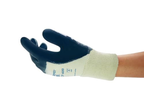 Ansell ActivArmr 27-600 Arbeitshandschuhe für Arbeiten mit hohen Belastungen, Schnittfestigkeit und Ölbeständigkeit, Damen Herren, Blau, Größe XL (12 Paar) von Ansell