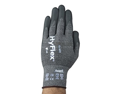 Ansell Hyflex 11–531 grau 9 Intercept Garn/Nitril Schnittfeste Glove – ANSI 2 Schnittfestigkeit – Nitril Palm Beschichtung – 11–531/9 [Preis ist pro Paar] von Ansell