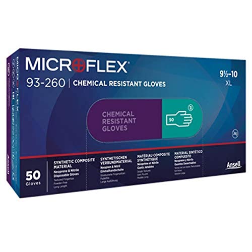 Microflex 93260100 93-260 Einweghandschuhe, dreilagig, Neopren- und Nitril-Mischung, Größe XL von Ansell