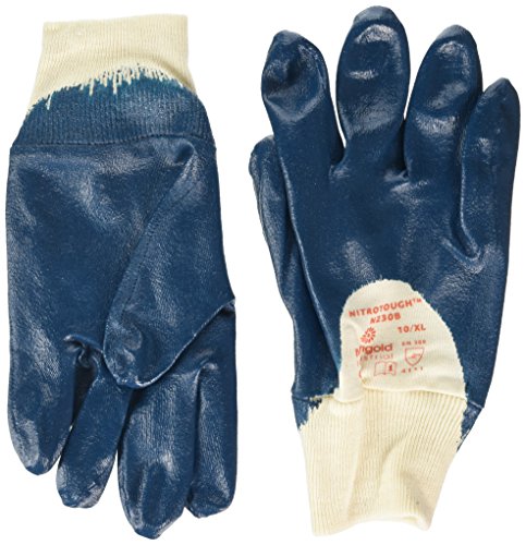 Ansell Nitrotough N230B Öl abweisende Handschuhe, Mechanikschutz, Schwarz, Größe 9 (12 Paar pro Beutel) von Ansell