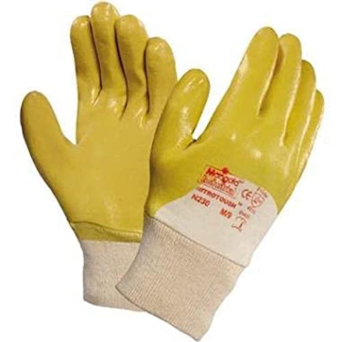 Ansell Nitrotough N230Y Öl abweisende Handschuhe, Mechanikschutz, Gelb, Größe 9 (12 Paar pro Beutel) von Ansell