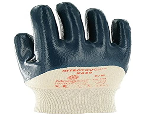 Ansell Nitrotough N630 Öl abweisende Handschuhe, Mechanikschutz, Blau, Größe 9 (12 Paar pro Beutel) von Ansell