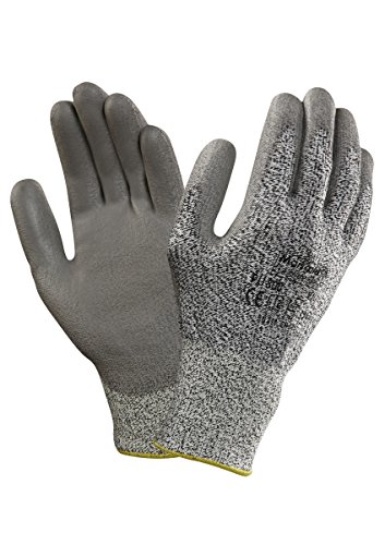 Ansell PU800 Polyethylen Handschuh, Chemikalien- und Flüssigkeitsschutz, Grau, Größe 7 (12 Paar pro Beutel) von Ansell