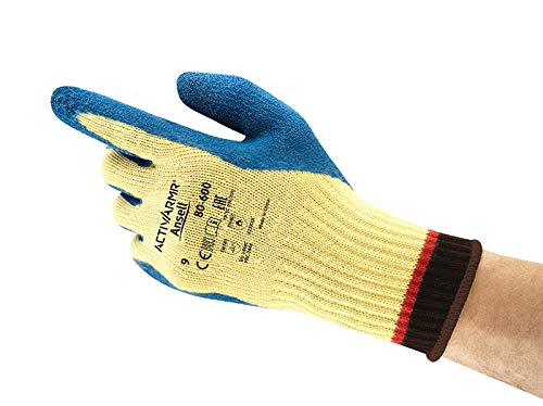 Ansell PowerFlex 80-600 Schnittschutz-Handschuhe, Mechanikschutz, Blau, Größe 7 (12 Paar pro Beutel) von Ansell