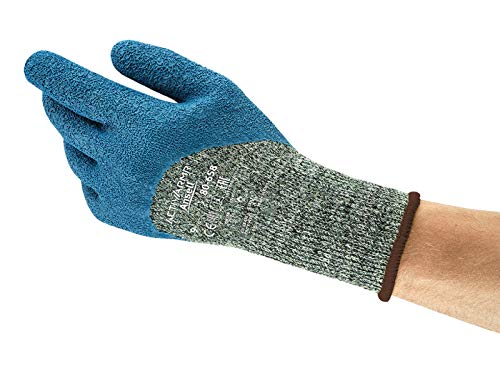 Ansell PowerFlex 80-658 Schnittschutz-Handschuhe, Mechanikschutz, Blaue, Größe 8 (12 Paar pro Beutel) von Ansell