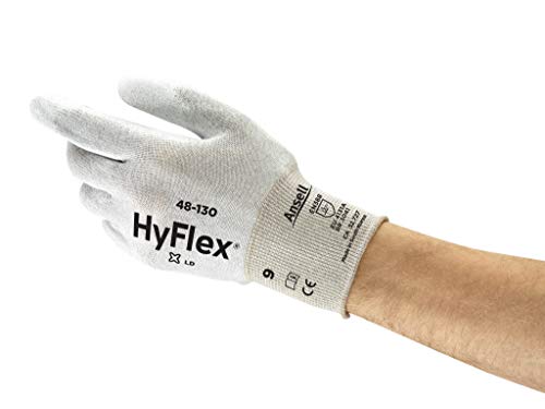 Sensilite Ansell HyFlex 48-130 Arbeitshandschuhe, Vielseitig Einsetzbarer Handschuh, Heimwerker-, Renovierungs-, Mechanik-Arbeiten, Industrie PSA Damen Herren, Weiß, Größe S (12 Paar) von Sensilite