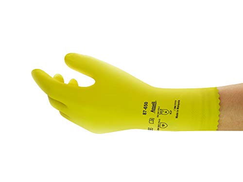 Ansell AlphaTec 87-650 Chemikalienschutz-Handschuhe, Mehrzweck-Arbeitshandschuhe, Chemisch Beständig, Gute Fingerbeweglichkeit und Tastsensibilität, Größe XL (12 Paar) von Ansell