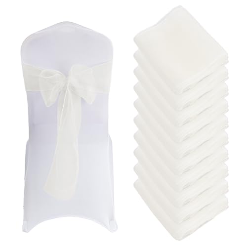 Anseom 10 Stücke Organza Stuhlschleife, Schleifen für Stuhlhussen Organza Stuhl Schärpen Schleife Schärpe Stuhl Knoten Band Dekoration, Organza Schleifenband für Hochzeit Jahrestag Partys (Weiß) Anseom 10 Stücke Organza Stuhlschleife, Schleifen für Stuhlhussen Organza Stuhl Schärpen Schleife Schärpe Stuhl Knoten Band Dekoration, Organza Schleifenband für Hochzeit Jahrestag Partys (Weiß) von Anseom