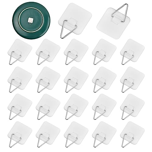 Anseom 30 Stück Unsichtbare Selbstklebende Telleraufhänger 1.3 Inch Quadratisch Kunststoff Vertikale Plattenhalter Plattenhalter Selbstklebend für Bilder, Teller und Deko Objekte (Weiß) von Anseom