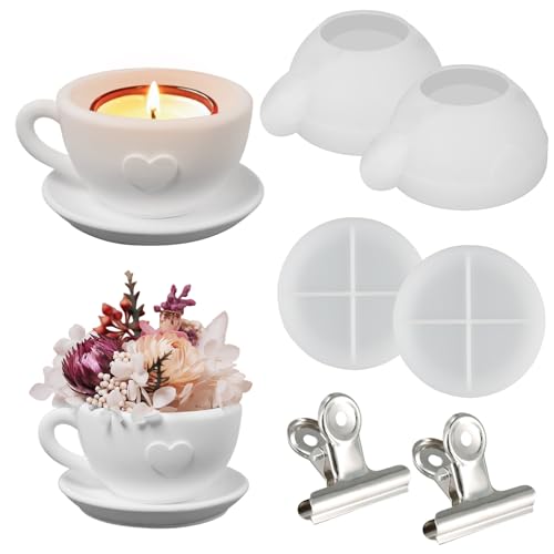 Anseom 4 Stück Silikonformen Gießformen Kerzenhalter Silikonform Kerzenhalter Gießformen Silikonform Kaffeetasse mit Untertassen Silikonformen Tasse Silikon Gießform Kerzen für DIY Heimdekoration Anseom 4 Stück Silikonformen Gießformen Kerzenhalter Silikonform Kerzenhalter Gießformen Silikonform Kaffeetasse mit Untertassen Silikonformen Tasse Silikon Gießform Kerzen für DIY Heimdekoration von Anseom