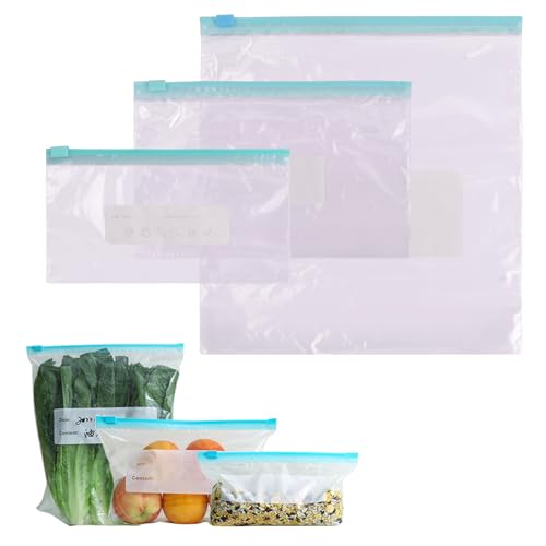 Anseom 45 Stück Gefrierbeutel, Lebensmittel Lagerung Taschen Wiederverschließbare Zip-Verschluss Gefrier-Beutel Reusable Frischhaltebeutel Zum Verschließen Peva Silikonbeutel für Küche Gemüse Milch Anseom 45 Stück Gefrierbeutel, Lebensmittel Lagerung Taschen Wiederverschließbare Zip-Verschluss Gefrier-Beutel Reusable Frischhaltebeutel Zum Verschließen Peva Silikonbeutel für Küche Gemüse Milch von Anseom