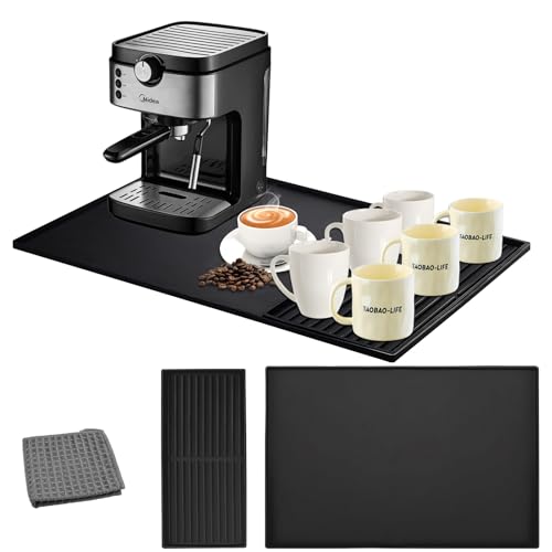 Anseom Abtropfmatte Geschirr Silikon Matte Unter Kaffe 40.5x61cm mit Spüle Trockenmatte 19x40cm Silikon Abtropfmatte für Kaffeevollautomaten Unterlage Kaffeemaschine mit erhöhten Rand für Küche Anseom Abtropfmatte Geschirr Silikon Matte Unter Kaffe 40.5x61cm mit Spüle Trockenmatte 19x40cm Silikon Abtropfmatte für Kaffeevollautomaten Unterlage Kaffeemaschine mit erhöhten Rand für Küche von Anseom