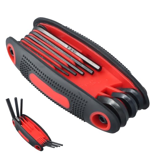 Anseom Faltbares imbusschlüssel Satz Innensechskantschlüssel 8 tlg 1.5-8mm Klapp-Innensechskantschlüssel Set Metrisch Fahrrad Sechskantschlüssel Set Sechskantschlüssel-Set Tragbares Reparaturwerkzeug von Anseom