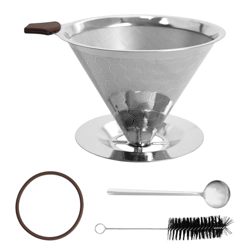 Anseom Kaffeefilterhalter, Papierloser Dauer Wiederverwendbarer Kaffeefilter zur Herstellung Filtern Von Kaffee Papierlose Pour Over Kaffeefilter mit Löffel und Reinigungsbürste Geliefert(1-4 Tassen) Anseom Kaffeefilterhalter, Papierloser Dauer Wiederverwendbarer Kaffeefilter zur Herstellung Filtern Von Kaffee Papierlose Pour Over Kaffeefilter mit Löffel und Reinigungsbürste Geliefert(1-4 Tassen) von Anseom