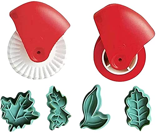 Pastry Wheel Roll and Decorating Plunger Cookie Biscuit Lattice Cutter Pie Crust Christmas DIY Baking Tools, Pastry Wheel Decorator and Cutter Set+4 Cookie Molds, Pastry Pie Decoration Cutter Pastry Wheel Roll and Decorating Plunger Cookie Biscuit Lattice Cutter Pie Crust Christmas DIY Baking Tools, Pastry Wheel Decorator and Cutter Set+4 Cookie Molds, Pastry Pie Decoration Cutter von Anshka