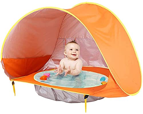 Sun Baby Beach Tent with Pool, Easy Fold Up & Pop Up Baby Tent with Pool UPF 50+ UV Protection Outdoor & Waterproof Sun Tent, Beach Shade Baby Pool Tent for Toddler Infant Aged 3-48 Months von Anshka