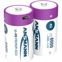 2 ANSMANN Akkus 6000 Mono D 5.400 mAh von Ansmann