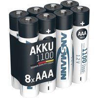 Akku aaa, 8 Stück Typ 1100 mAh (min. 1050 mAh) NiMH 1,2 v - Ansmann von Ansmann