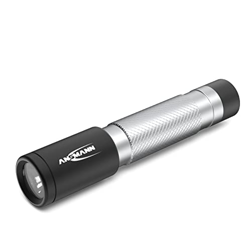 Ansmann DAILY USE LED Taschenlampe 50B inkl. AAA Batterie LED Taschenlampe optimal geeignet Einsätze im Haus Garten Garage Auto Werkstatt oder Camping – LED Leuchte handlich & robust 55 Lumen Silber von Ansmann