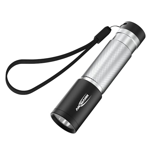 Ansmann DAILY USE LED Taschenlampe 70B inkl. AA Batterie optimal geeignet für Einsätze im Haus Garten Garage Auto Werkstatt oder Camping Leuchte handlich & robust 70 Lumen, Silber von Ansmann