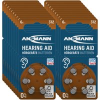 Hörgerätebatterien Typ 312 braun Zink Luft 1,4V, 60 Stück - Ansmann von Ansmann