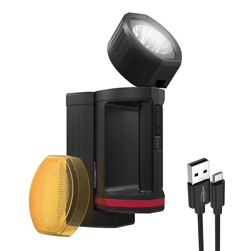 Ansmann LED Arbeitsleuchte 400 Lumen & verstellbarer Lampenkopf - Handscheinwerfer dimmbar, stoßfest & aufladbar über USB - 5W Akku Arbeitslampe HS5R als Werkstattlampe oder Notbeleuchtung 1600-0222 Schwarz von Ansmann