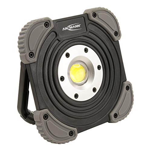 Ansmann LED Baustrahler mit Akku 2000 Lumen & 20W - aufladbare Arbeitsleuchte flexibel & dimmbar IP64 - robuster LED Strahler für Baustelle, Werkstatt & Garage - LED Arbeitsscheinwerfer Arbeitslampe, 1600-0356, schwarz von Ansmann