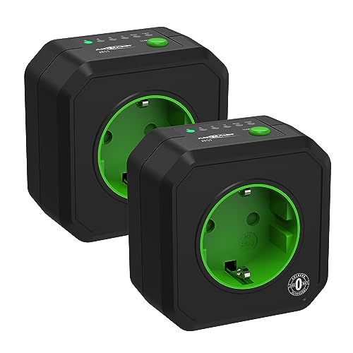 ANSMANN Timer Steckdose AES1 / Energiesparende Steckdose mit Zeitschaltuhr für Haushaltsgeräte: Heizlüfter, Kaffeemaschine, Waschmaschine uvm. / Betriebszeit per Tastenfunktion einstellbar 2er Pack von Ansmann