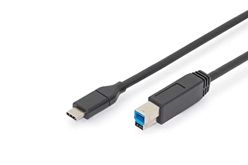 DIGITUS USB 3.2 Gen1 Kabel – 1.8 m – USB-C zu Typ-B – 5 Gbps – für Drucker, Scanner, Festplattengehäuse, Hubs – Schwarz DIGITUS USB 3.2 Gen1 Kabel – 1.8 m – USB-C zu Typ-B – 5 Gbps – für Drucker, Scanner, Festplattengehäuse, Hubs – Schwarz von DIGITUS
