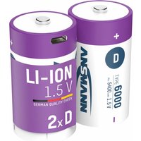 Ansmann - Li-Ion Mono-Akku, d, Typ 6000 (min. 5400mAh), 2 Stück von Ansmann