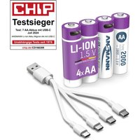 Akku Mignon aa Typ-C Anschluss Li-Ion 1800mAh 1,5V, 4 Stück - Ansmann von Ansmann