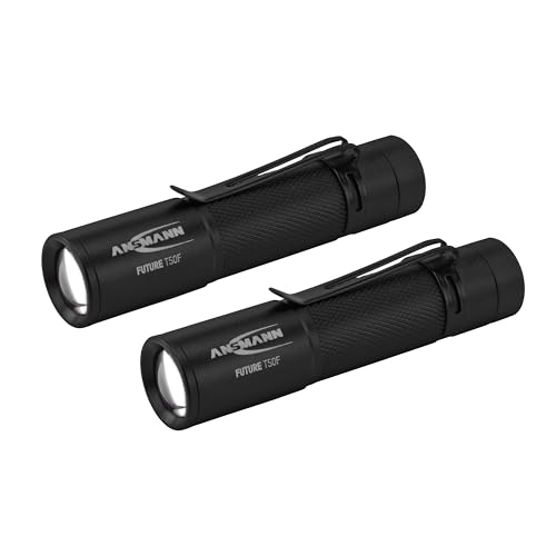 Ansmann T50F LED-Aluminiumtaschenlampe stufenlos fokussierbar inkl. 1x AA Batterie (Packung mit 2) von Ansmann