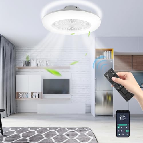 Anseoba 2x Deckenventilator mit Beleuchtung 80W, Ventilator Lampe Decke mit Fernbedienung,Deckenventilatoren Zweirichtungsrotation,Dimmbar licht und Windgeschwindigkeit,für Wohnzimmer Schlafzimmer von Ansobea