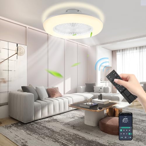 Anseoba Deckenventilator mit Beleuchtung 80W, Ventilator Lampe Decke mit Fernbedienung,Deckenventilatoren Zweirichtungsrotation,Dimmbar licht und Windgeschwindigkeit,für Wohnzimmer Schlafzimmer von Ansobea