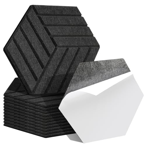 Ansobea 12 Stück Akustikplatten Selbstklebend Akustikpaneele 30x26x0.9cm Schwarz Gefühlt Streifen Akustik Schaumstoff Geeignet für Haus und Studio Ansobea 12 Stück Akustikplatten Selbstklebend Akustikpaneele 30x26x0.9cm Schwarz Gefühlt Streifen Akustik Schaumstoff Geeignet für Haus und Studio von Ansobea