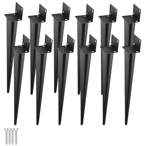 Ansobea 12x Pfostenträger zum Einschlagen L-Form Bodenhülse Einschlaghülse für Holzpfosten 40 x 500mm Einschlag-Bodenhülse für Anker Pergolen kleine Holzzäune von Ansobea