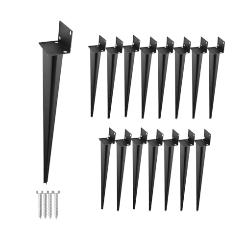 Ansobea 16x Pfostenträger zum Einschlagen L-Form Bodenhülse Einschlaghülse für Holzpfosten 40 x 500mm Einschlag-Bodenhülse für Anker Pergolen kleine Holzzäune von Ansobea