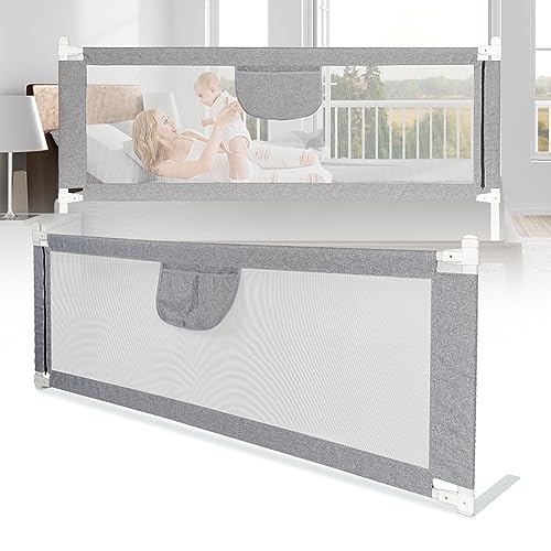 Ansobea 180cm Rausfallschutz Bett Rausfallschutz Kinderbett|Bettschutzgitter für Kinder|Bettschutzgitter Luftiges Netz|Bettgitter einfache Montage|Grau Ansobea 180cm Rausfallschutz Bett Rausfallschutz Kinderbett|Bettschutzgitter für Kinder|Bettschutzgitter Luftiges Netz|Bettgitter einfache Montage|Grau von Ansobea