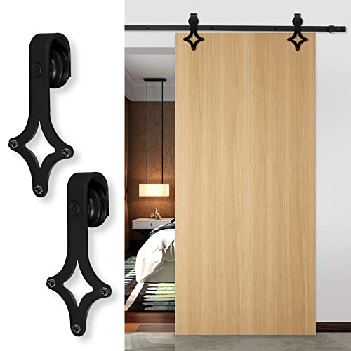 Ansobea 183cm (6FT) Schiebetüren Beschläge Rustikal Schiebetürsystem Schiebetür inklusive Laufschiene Sliding Barn Door Hardware Kit Nachrüsten von Ansobea