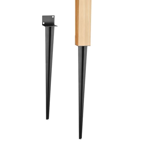 Ansobea 2x Pfostenträger zum Einschlagen L-Form Bodenhülse Einschlaghülse für Holzpfosten 55 x 700mm Einschlag-Bodenhülse für Anker Pergolen kleine Holzzäune von Ansobea