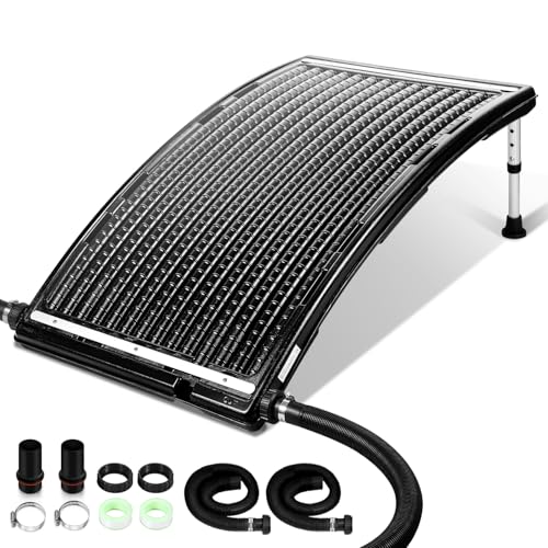 Ansobea 3X Poolheizung Solar, Solarkollektor Pool 113 x 69 x 16cm,Höhenverstellbar,Solarheizung 10000 L/H,32-38mm Anschluss Solar Poolheizung Erweiterbar,Solaranlage für Warmwasser Gartendusche Pool von Ansobea