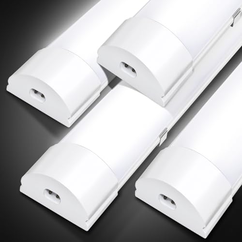 Ansobea 4 Stück 18W LED Feuchtraumleuchte 60CM, 1530LM Neutralweiß 4000K Led Röhre, IP65 Wasserfest Feuchtraumlampe, Wannenleuchte Deckenleuchte Werkstattlampe für Garage Keller Warenhaus Bad Büro von Ansobea