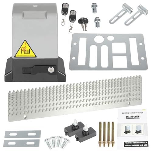 Ansobea 550W Torantrieb Schiebetor Schiebetorantrieb Set Garagentoröffner Elektrischer Schiebetorantrieb bis 1200kg Torlänge 12m mit Automatische Schließfunktion Leiser Torantriebe von Ansobea