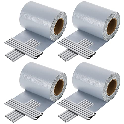 Ansobea 70m x 19cm PVC Sichtschutzstreifen für Doppelstabmatten, 4 Rollen Sichschutz Zaun, 60 Befestigungsclips, Sichtschutzstreifen doppelstabzaun, Windschutz Gartenzaun - Grau von Ansobea