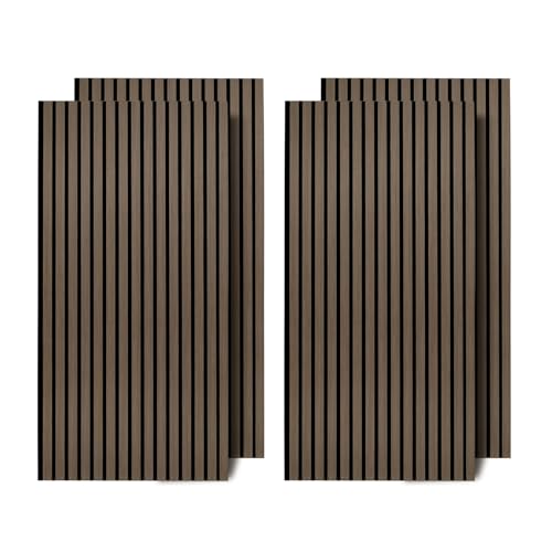 Ansobea Akustikpaneele Holz 2,88㎡ - 4er Set 120x60cm Natürliche Walnuss Wandpaneele 3D, Wandverkleidung für Wohnzimmer, Musikzimmer und KTV Ansobea Akustikpaneele Holz 2,88㎡ - 4er Set 120x60cm Natürliche Walnuss Wandpaneele 3D, Wandverkleidung für Wohnzimmer, Musikzimmer und KTV von Ansobea