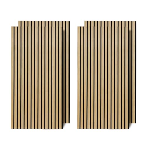 Ansobea Akustikpaneele Holz 4,32㎡ - 6er Set 120x60cm Natürliche Eiche Wandpaneele 3D, Lamellenwand Holz für Tonstudio und Heimkino Ansobea Akustikpaneele Holz 4,32㎡ - 6er Set 120x60cm Natürliche Eiche Wandpaneele 3D, Lamellenwand Holz für Tonstudio und Heimkino von Ansobea