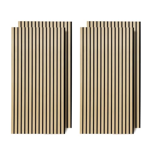 Ansobea Akustikpaneele Holz 4,32㎡ - 6er Set 120x60cm Rohholz Farbe Wandpaneele 3D, Wandpaneele Holzoptik für größere Räume wie Heimkino und Musikzimmer Ansobea Akustikpaneele Holz 4,32㎡ - 6er Set 120x60cm Rohholz Farbe Wandpaneele 3D, Wandpaneele Holzoptik für größere Räume wie Heimkino und Musikzimmer von Ansobea