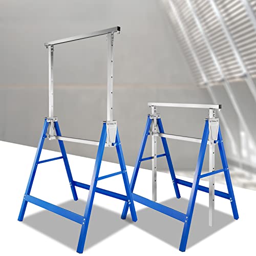 Ansobea Arbeitsbock 2er set, Gerüstbock Höhenverstellbar 80-130 cm 7-Fach, Böcke klappbar Unterstellbock bis 200 kg, Blau Silber Ansobea Arbeitsbock 2er set, Gerüstbock Höhenverstellbar 80-130 cm 7-Fach, Böcke klappbar Unterstellbock bis 200 kg, Blau Silber von Ansobea