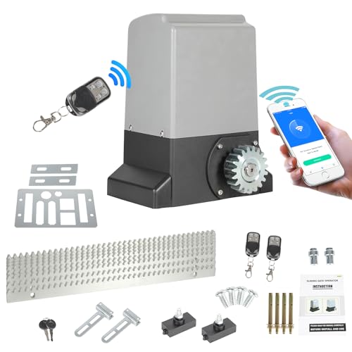 Ansobea Bluetooth Schiebetorantrieb 550W Toröffner mit Fernbedienung Garagentoröffner WLAN mit APP Torantrieb Schiebetor Toröffner Tor Antrieb Sliding Gate Opener bis 1200 kg oder 12M Schiebetor von Ansobea