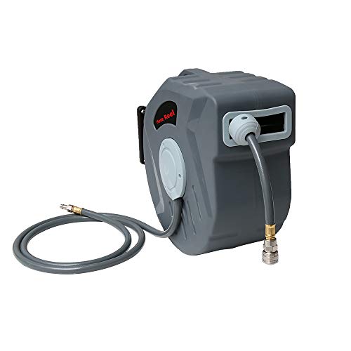 Ansobea Druckluftschlauch, 20m Kompressor Schlauchtrommel Automatik Druckluftschlauchtrommel Aufroller, Schnellkupplung 1/4", Wandhalterung Druckluftschlauch-trommel für Kompressor Werkstatt von Ansobea